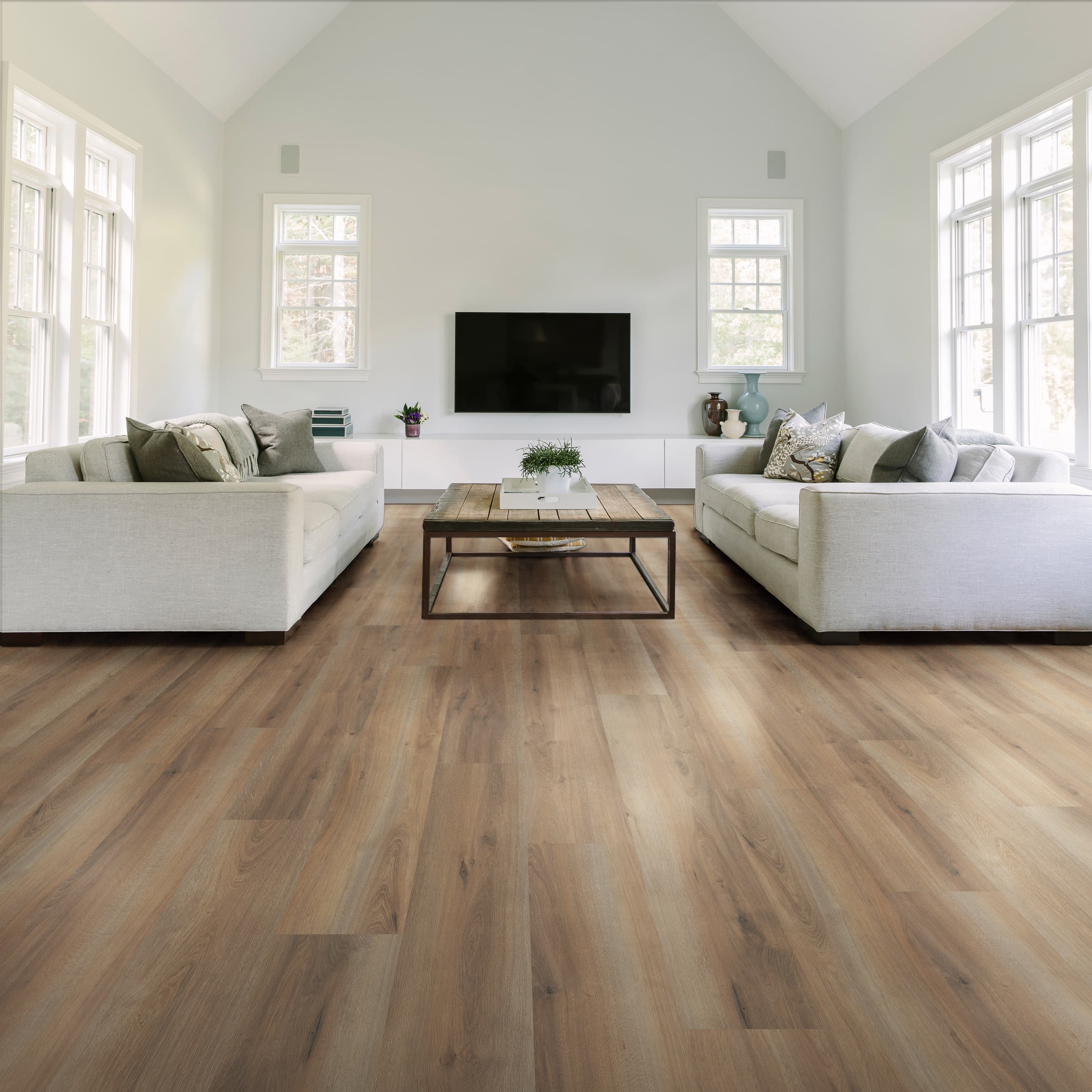 LifeProtect 12 mm Echo waterproof wood-core flooring installed in a living room